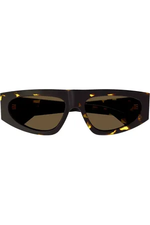 Bottega Veneta Akcesoria, Kobieta, brązowy, 57 MM, Okulary przeciwsłoneczne z płaskim górnym detalem