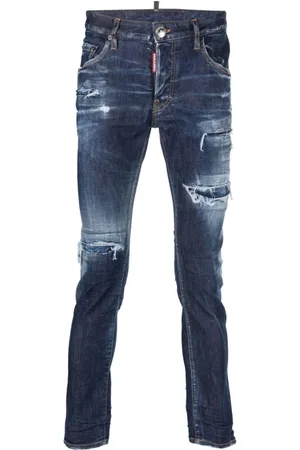Dsquared2 Jeansy, Mężczyzna, Niebieski, XL, Denim, Slim-fit Jeansy