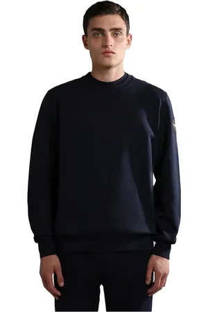Napapijri Bluzy, Mężczyzna, Niebieski, 3XL, Bawełniany Sweter z Logo