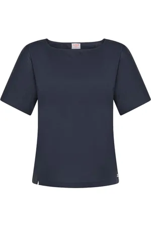 sun68 Koszulki, Kobieta, Niebieski, M, Bawełniany T-shirt z logo na przodzie