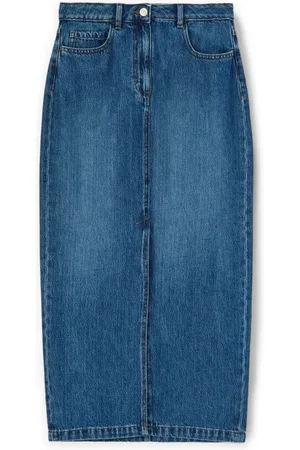 Motivi Spódnice, Kobieta, Niebieski, S, Denim, Spódnica longuette z denimu