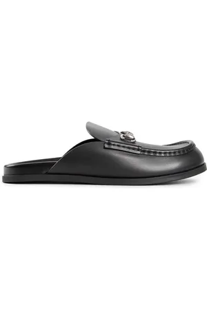 Gucci Buty, Mężczyzna, Czarny, 43 EU, Czarne wsuwane skórzane mokasyny