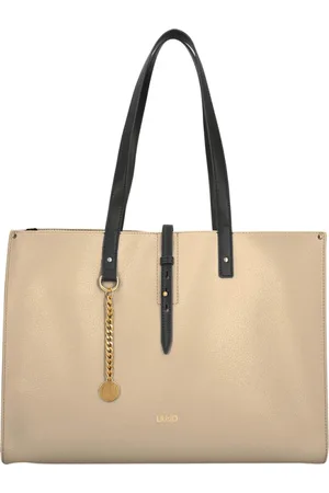 Liu Jo Torebki, Kobieta, Beżowy, ONE SIZE, Skóra, Kremowo-Złota Torba Shopper z Pudełkiem