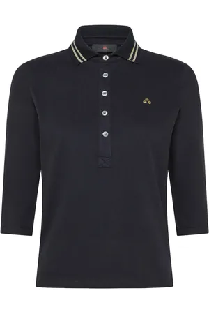 Peuterey Koszulki, Kobieta, Niebieski, L, Niebieska Koszulka Polo z Szczegółami Lurex
