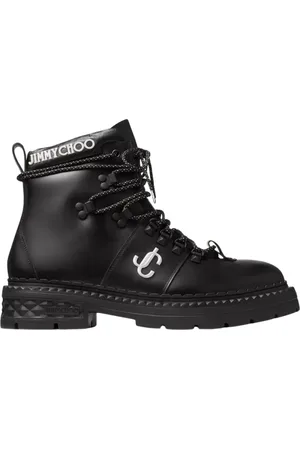 Jimmy Choo Buty, Mężczyzna, Czarny, 42 EU, Czarne skórzane botki z logo