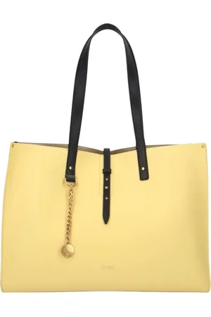 Liu Jo Torebki, Kobieta, Żółty, ONE SIZE, Skóra, Kremowo-Złota Torba Shopper z wszechstronnym designem