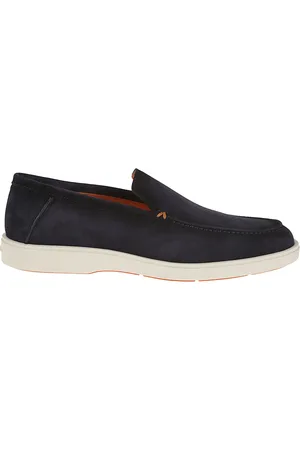 santoni Buty, Mężczyzna, Niebieski, 42 EU, Niebieskie Skórzane Mokasyny Stylowe Wyrafinowane