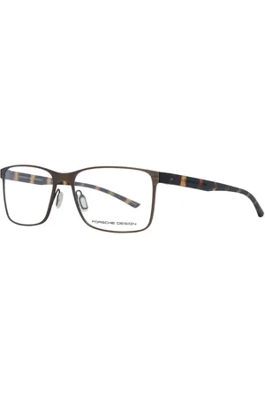 Porsche Design Akcesoria, Mężczyzna, brązowy, ONE SIZE, Brązowe Okulary Optyczne Z Tytanu Styl Trapezium
