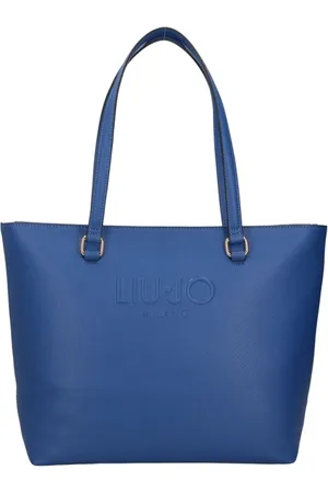 Liu Jo Torebki, Kobieta, Niebieski, ONE SIZE, Niebieska Torba Shopper z Detalem Logo