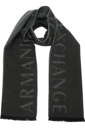Armani Exchange Akcesoria, Mężczyzna, Szary, ONE SIZE, Wełna, Męski Szal Wełniany