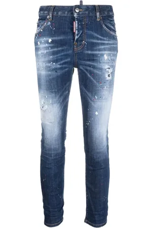 Dsquared2 Jeansy, Kobieta, Niebieski, S, Denim, Włoskie Spodnie Jeansyowe Wyprodukowane we Włoszech