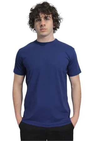 John Richmond Koszulki, Mężczyzna, Niebieski, L, Bawełniany T-shirt z Logo na Przodzie