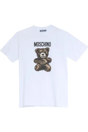 Moschino Koszulki, Mężczyzna, Biały, XL, Adrian Bear Graficzny Bawełniany T-shirt