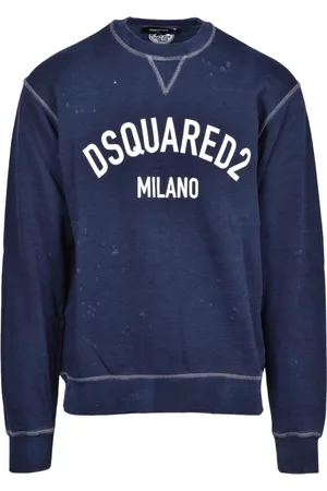 Dsquared2 Swetry, Mężczyzna, Niebieski, XL, Bawełniany Sweter - Model: Felpa