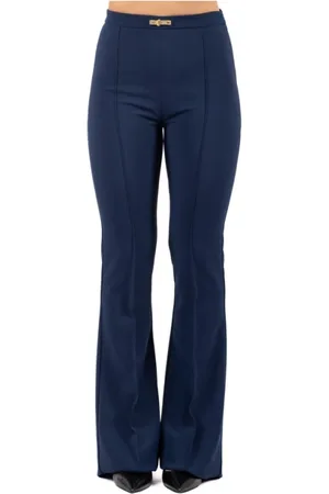 Elisabetta Franchi Spodnie, Kobieta, Niebieski, XL, Eleganckie Spodnie