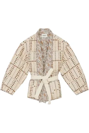 Isabel Marant Kurtki, Kobieta, Beżowy, M, Etniczna Pikowana Bawełniana Kurtka