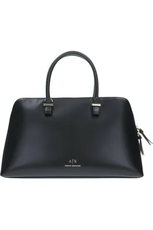 Armani Exchange Torebki, Kobieta, Czarny, ONE SIZE, Torba shopper z eko skóry z logo