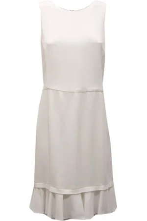 Emporio Armani Sukienki, Kobieta, Biały, M, Sukienka z białej mieszanki wiskozy