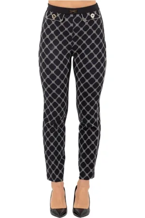 Elisabetta Franchi Spodnie, Kobieta, Czarny, L, Eleganckie Czarne Spodnie