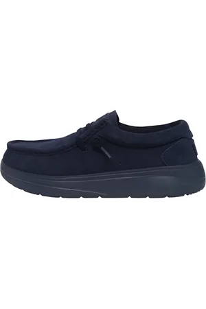 Hey dude Buty, Mężczyzna, Niebieski, 44 EU, Zamsz, Elastyczne mokasyny zamszowe z pianką pamięci