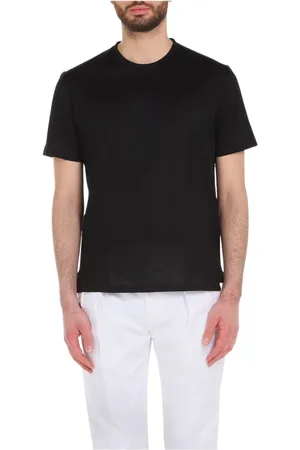 Paolo Pecora Koszulki, Mężczyzna, Czarny, 2XL, T-shirt w filo