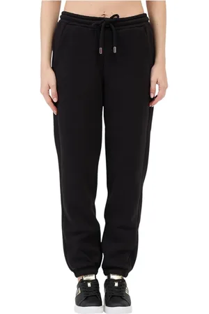 ERMANNO SCERVINO Spodnie, Kobieta, Czarny, M, Czarne Spodnie Joggingowe z Logo Elastyczny Pas