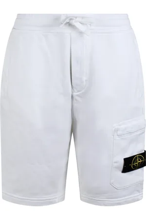 Stone Island Szorty, Mężczyzna, Biały, S, Bawełniane Szorty Cargo Bermuda