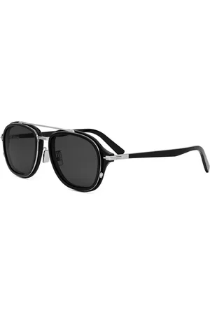 Dior Akcesoria, Kobieta, Czarny, ONE SIZE, Czarne okulary przeciwsłoneczne z szarymi soczewkami