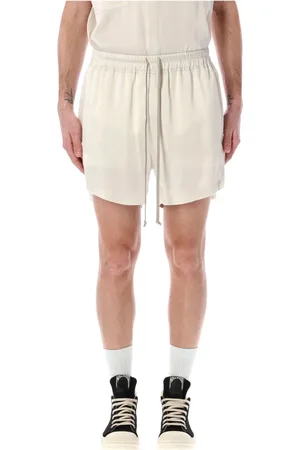 Rick Owens Szorty, Mężczyzna, Beżowy, L, Elastyczna Talia Szorty z Troczkiem