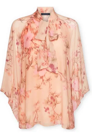 Elena Miro Bluzki, Kobieta, Różowy, 2XL, Poliester, Elegancka Bluzka z Kwiatami