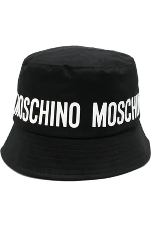 Moschino Akcesoria, Mężczyzna, Czarny, 56 CM, Czarna płaska korona podwinięty brzeg