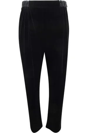 Emporio Armani Spodnie, Kobieta, Czarny, M, Welurowe Spodnie Made in Italy