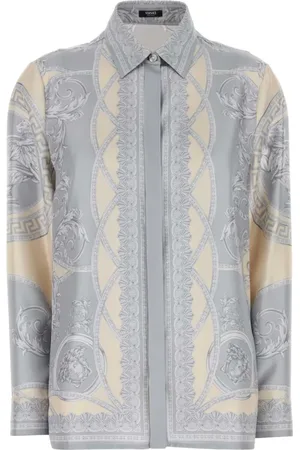 VERSACE Bluzki, Kobieta, Wielobarwność, S, Barocco Formalna Koszula Coupe Des Dieux
