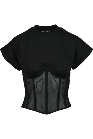VERSACE Koszulki, Kobieta, Czarny, L, Stylowy T-shirt z mieszanką bawełny
