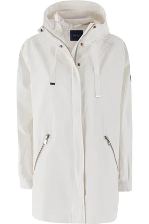YES ZEE BY ESSENZA Płaszcze, Kobieta, Beżowy, XS, Bawełna, Ivory Parka Kurtka z kapturem