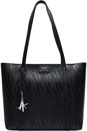 Armani Exchange Torebki, Kobieta, Czarny, ONE SIZE, Czarna Torba Shopper Stylowa i Funkcjonalna