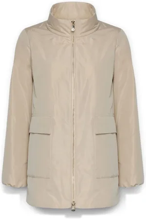 Elena Miro Kurtki, Kobieta, Beżowy, 2XL, Kaszmir, Kurtka typu blouson z kieszeniami maxi i podszewką 