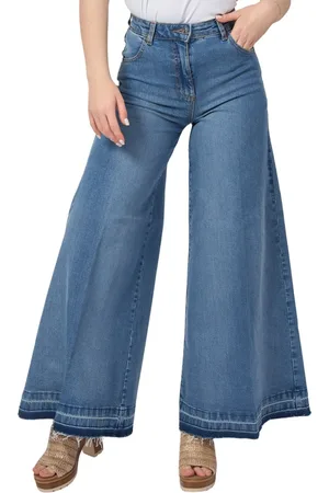 Silvian Heach Jeansy, Kobieta, Niebieski, W26, Denim, Vintage Niebieskie Jeansyy z Szeroką Nogawką