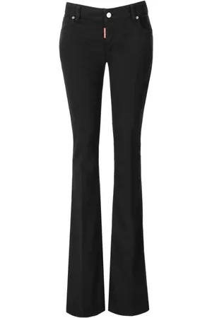 Dsquared2 Jeansy, Kobieta, Czarny, S, Denim, Czarne Spodnie Flare z Średnim Stanem