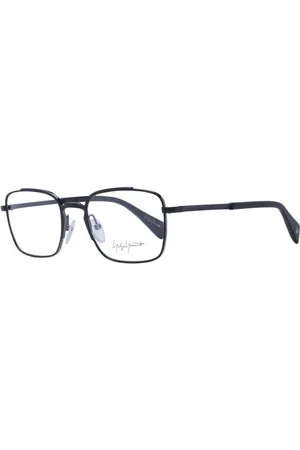 YOHJI YAMAMOTO Akcesoria, Mężczyzna, Czarny, ONE SIZE, Czarne Metalowe Okulary Optyczne w Kształcie Prostokąta