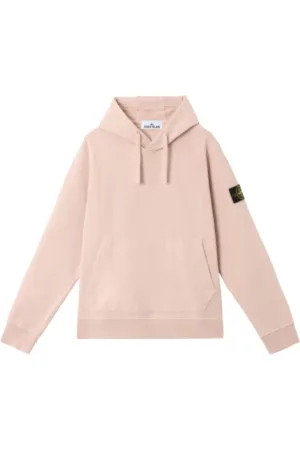 Stone Island Bluzy, Mężczyzna, Różowy, M, Organiczny Bawełniany Sweter z Kapturem