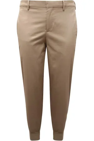 Neil Barrett Spodnie, Mężczyzna, Beżowy, L, Slim Low Rise Rib Cuff Spodnie