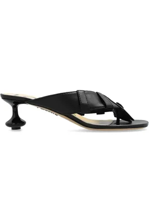 Loewe Buty, Kobieta, Czarny, 36 EU, Czarne Sandały z Toy Obcasem