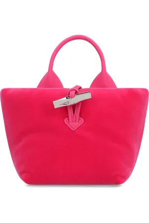 Longchamp Torebki, Kobieta, Różowy, ONE SIZE, Plecak na ramię z aksamitu z detalami skóry