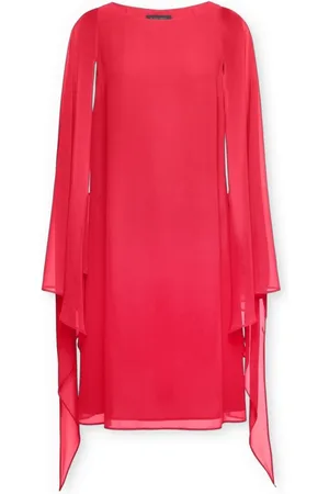 Elena Miro Sukienki, Kobieta, Czerwony, 2XL, Elegancka sukienka z peleryną