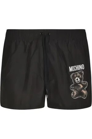 Moschino Stroje kąpielowe, Mężczyzna, Czarny, S, Poliester, Czarne Szorty Plażowe z Misem