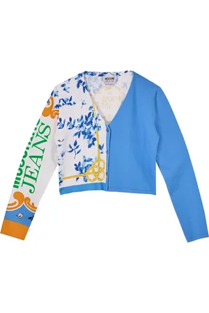 Moschino Swetry, Kobieta, Wielobarwność, S, Sweter z nadrukiem Foulard