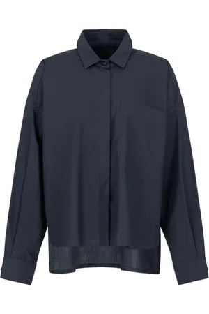 Emporio Armani Bluzki, Kobieta, Niebieski, XS, Bawełna, Bawełniana koszula z kieszenią