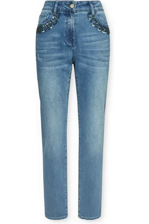 Elena Miro Jeansy, Kobieta, Niebieski, 7XL, Denim, Zwykłe jeansy 5-Pocket, „Rose“