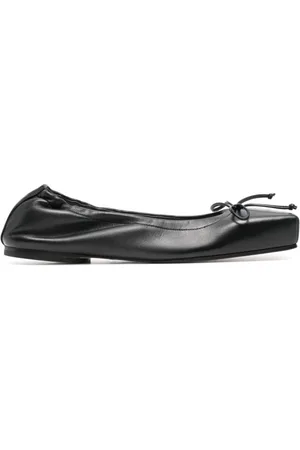 Jacquemus Buty, Kobieta, Czarny, 40 EU, Czarne płaskie buty wsuwane z kokardą